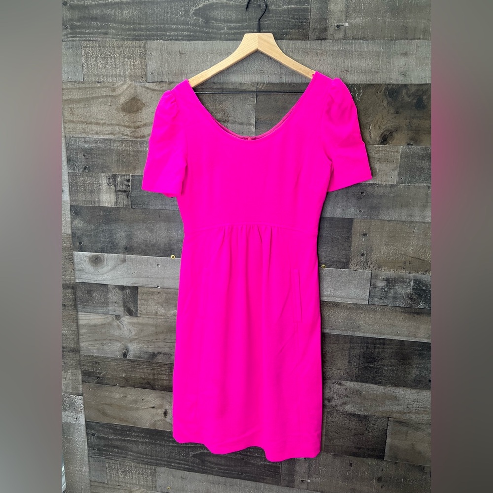 GOAT Jane Atelier Vibrant Pink Wool Midi Dress